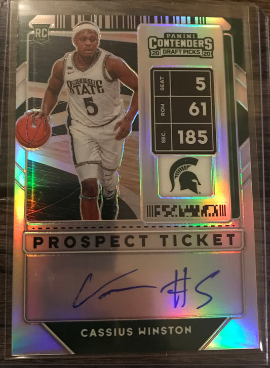 2020-21 Panini Contenders Draft Picks silver Prizm Cassius Winston auto rookie RC variation A