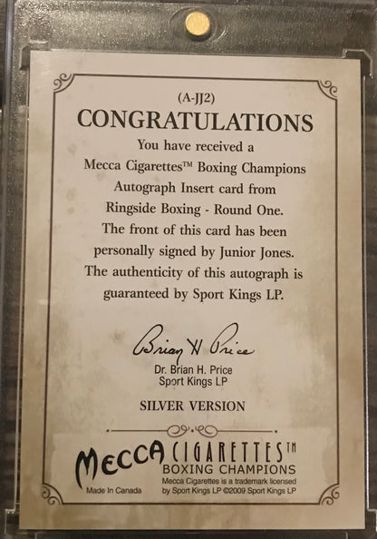 Ringside Boxing Round 1 Junior Jones Autograph A-JJ2 silver auto /90