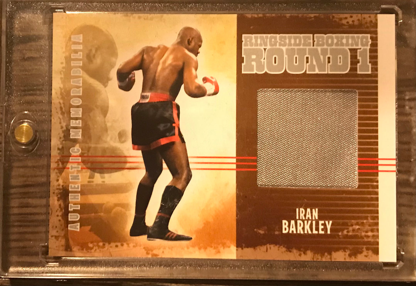 2010 Ringside Boxing Round 1 Iran Barkley Authentic Memorabilia AM-09 Fight worn trunks silver version 1 of 50