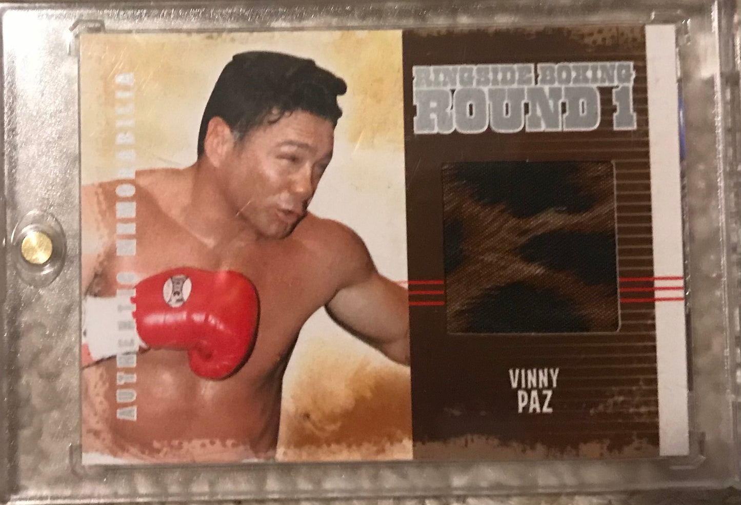 2010 Ringside Boxing Round 1 Vinny Paz Pazienza Authentic Memorabilia AM-26 Fight worn trunks silver version 1 of 50