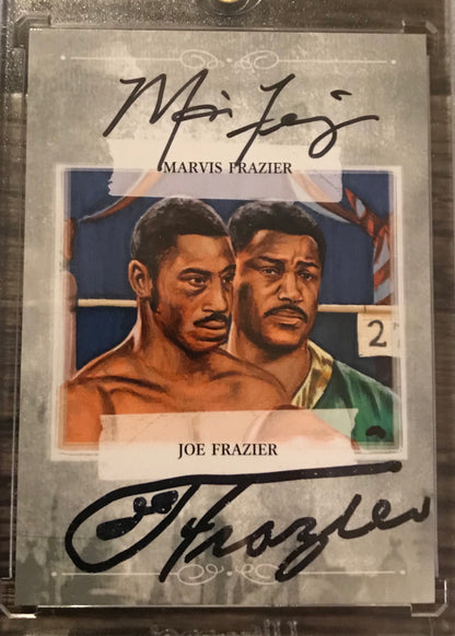 Ringside Boxing Round 1 Joe Frazier Marvis dual Autograph A-MJF silver auto /90