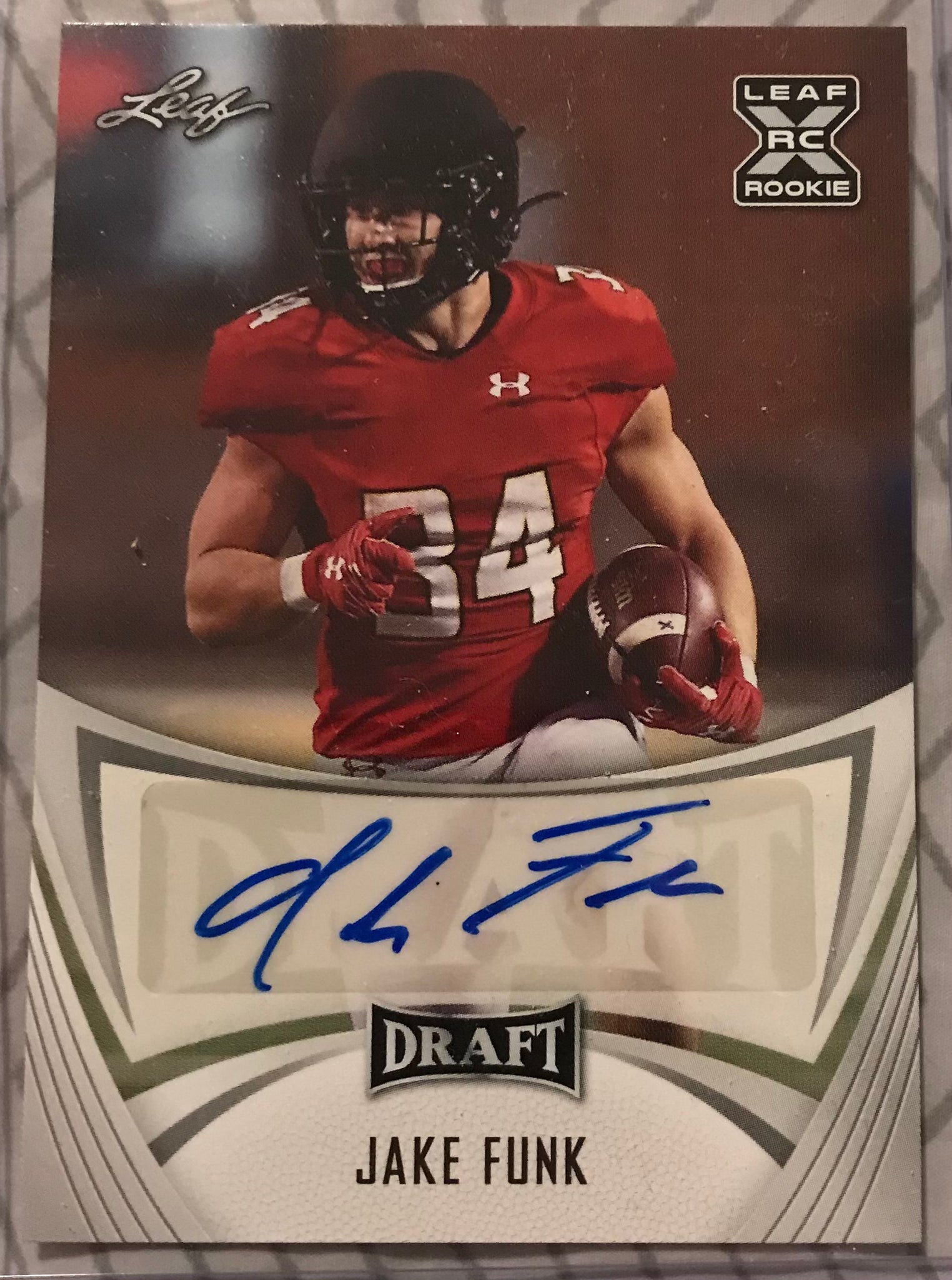 2021 Leaf Draft Jake Funk Gold Parallel Auto L.A. Rams Maryland