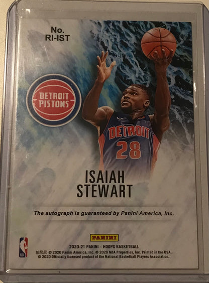 ISAIAH STEWART AUTO RC 2020-21 PANINI NBA HOOPS ROOKIE INK AUTOGRAPH SP PISTONS