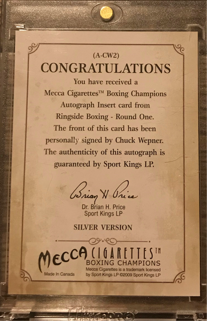 2010 Ringside Boxing Round 1 Chuck Wepner Autograph A-CW2 silver version 1 of 90