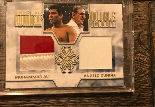 Ringside Boxing Round 1 Double Memorabilia Gold Muhammad Ali and Angelo Dundee DM-04