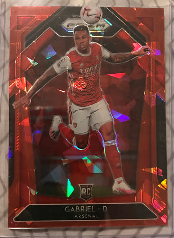 2020-21 Prizm Soccer Epl GABRIEL Rookie Card Rc Red Cracked Ice ARSENAL #35