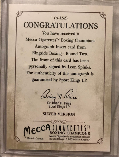 Ringside boxing round 2 Leon Spinks A-LS2 auto /100
