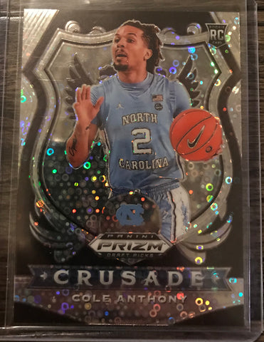 2020-21 Panini Prizm silver disco fast break Cole Anthony crusade rookie rc #89