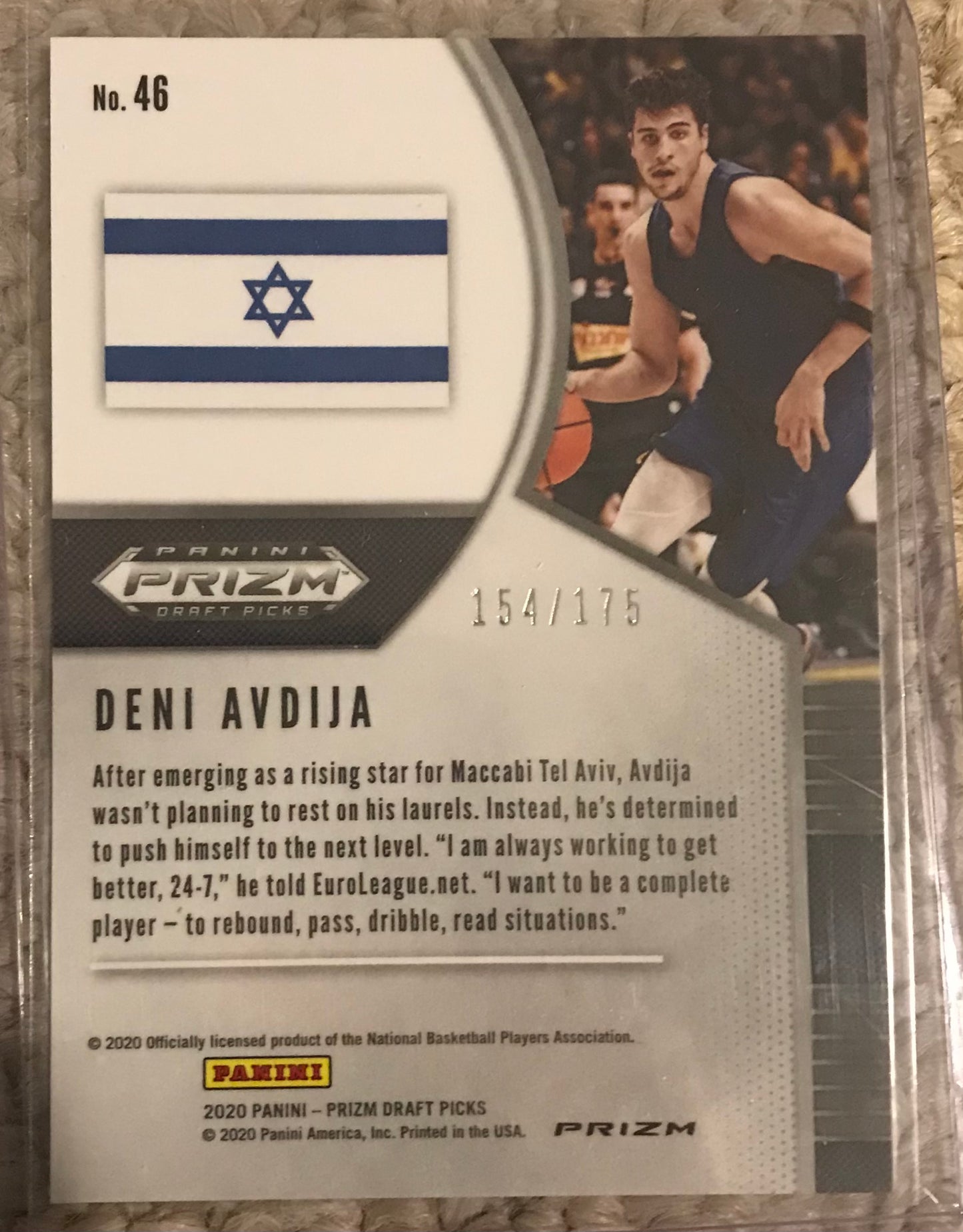 2020-21 Panini Prizm blue disco fast break Deni Avdija rookie rc #46 154/175