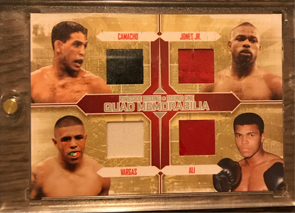 Ringside Boxing Round 1 Quad Memorabilia Silver /30 - Muhammad Ali/Roy Jones Jr./Hector “Macho” Camacho/Fernando Vargas  QM-04