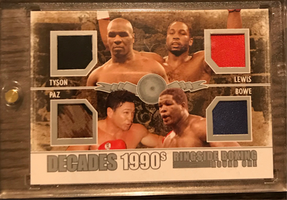 Ringside Boxing Round 1990s Decades Silver /20 - Mike Tyson/Lennox Lewis/Vinny Paz/Riddick Bowe quad relic