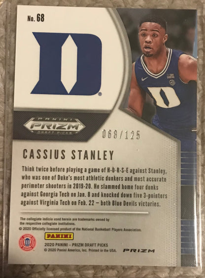 2020-21 Panini Prizm red disco fast break Cassius Stanley rookie rc #68 68/125
