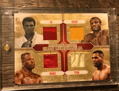 Ringside Boxing Round 1 Gold 4/10 - Mike Tyson/Muhammad Ali/Larry Holmes/Joe Frazier quad memorabilia