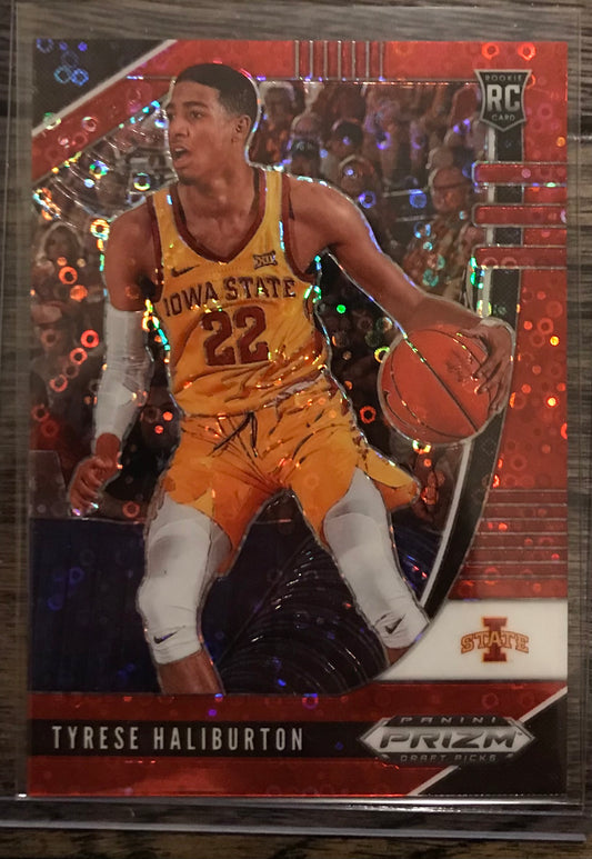 2020-21 Panini Prizm red disco fast break Tyrese Haliburton rookie rc #50 46/125