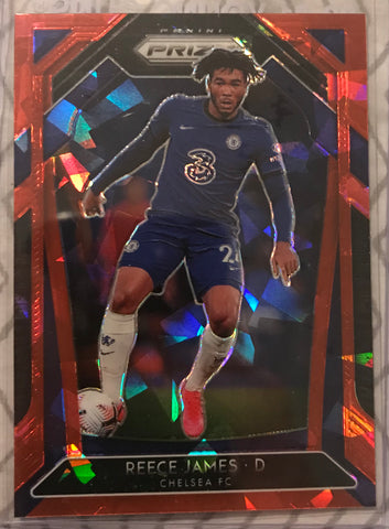 2020-21 Panini Prizm Premier League Reece James Red Cracked Ice Chelsea RC #215