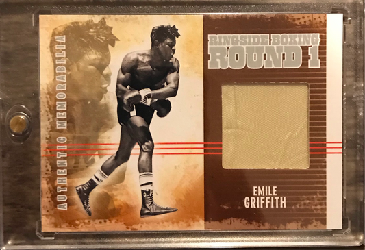 2010 Ringside Boxing Round 1 Emile Griffith Authentic Memorabilia AM-05 Fight worn trunks silver version 1 of 50