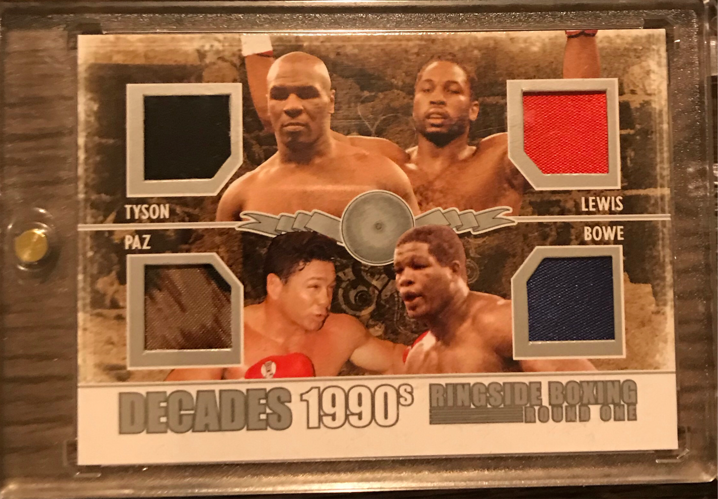 Ringside Boxing Round 1990s Decades Silver /20 - Mike Tyson/Lennox Lewis/Vinny Paz/Riddick Bowe quad relic