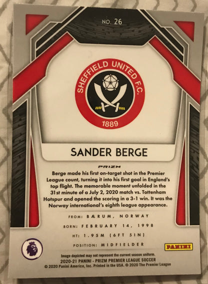 2020 Panini Prizm English Premier League Prizms Red Ice Sander Berge #26