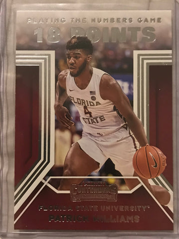 2020 Contenders Draft Picks Playing the Numbers Game Patrick Williams #20 Rookie rc